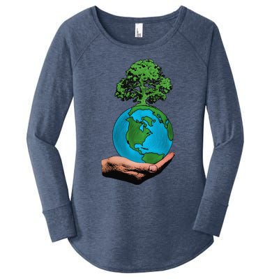 Earth Day Protect Green Environment Women's Perfect Tri Tunic Long Sleeve Shirt