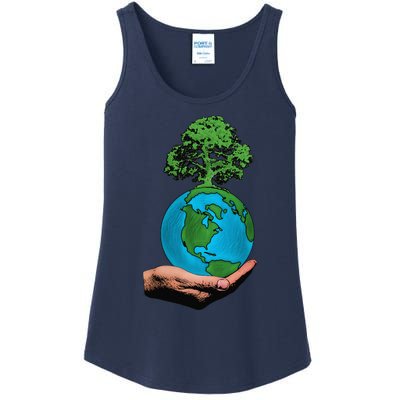 Earth Day Protect Green Environment Ladies Essential Tank