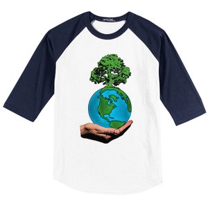 Earth Day Protect Green Environment Baseball Sleeve Shirt