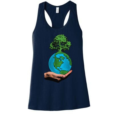 Earth Day Protect Green Environment Women's Racerback Tank