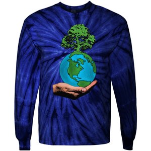 Earth Day Protect Green Environment Tie-Dye Long Sleeve Shirt