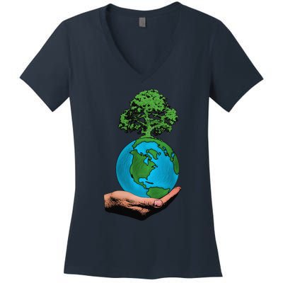 Earth Day Protect Green Environment Women's V-Neck T-Shirt