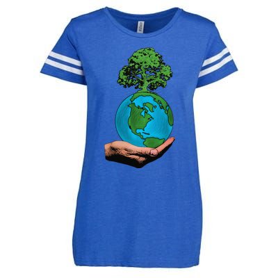 Earth Day Protect Green Environment Enza Ladies Jersey Football T-Shirt