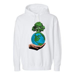 Earth Day Protect Green Environment Garment-Dyed Fleece Hoodie