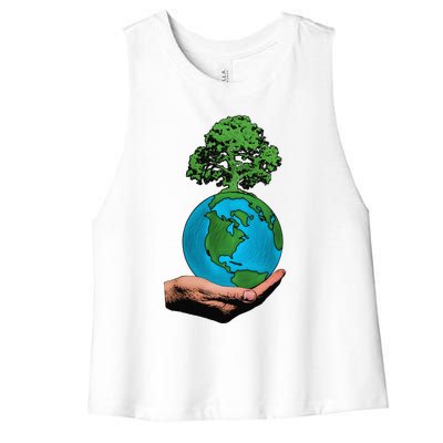 Earth Day Protect Green Environment Women's Racerback Cropped Tank