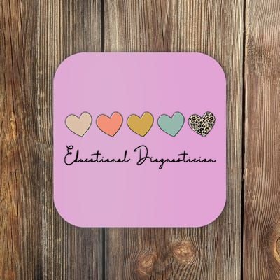 Educational Diagnostician Psychometrist Heart Coaster