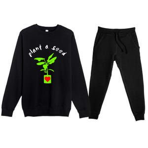 Earth Day Plant A Seed Tree Planting Premium Crewneck Sweatsuit Set