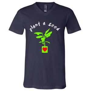 Earth Day Plant A Seed Tree Planting V-Neck T-Shirt