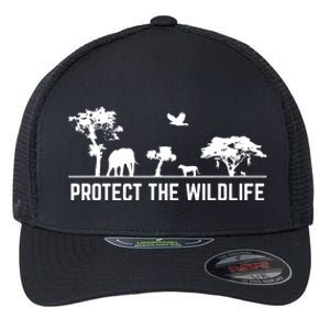 Earth Day Protect The Wildlife Safari Animal Conservancy Nature Flexfit Unipanel Trucker Cap