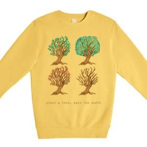 Earth Day Plant A Tree Save The Earth Love The Planet Retro Cute Gift Premium Crewneck Sweatshirt