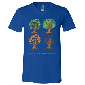 Earth Day Plant A Tree Save The Earth Love The Planet Retro Cute Gift V-Neck T-Shirt