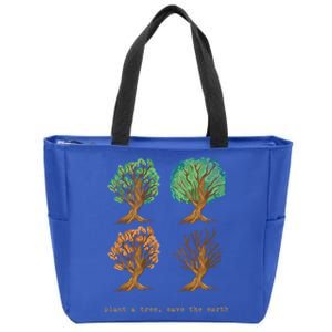 Earth Day Plant A Tree Save The Earth Love The Planet Retro Cute Gift Zip Tote Bag