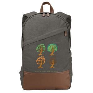 Earth Day Plant A Tree Save The Earth Love The Planet Retro Cute Gift Cotton Canvas Backpack