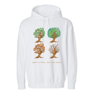 Earth Day Plant A Tree Save The Earth Love The Planet Retro Cute Gift Garment-Dyed Fleece Hoodie