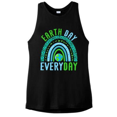 Every Day Planet Earth Rainbow Environment Earth Day Ladies PosiCharge Tri-Blend Wicking Tank