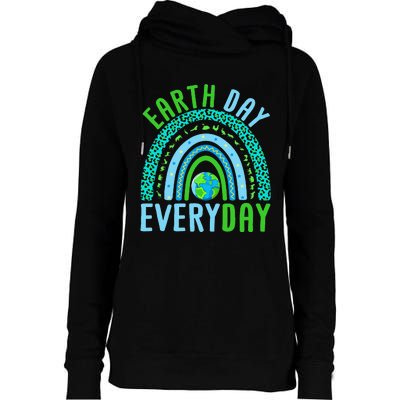 Every Day Planet Earth Rainbow Environment Earth Day Womens Funnel Neck Pullover Hood