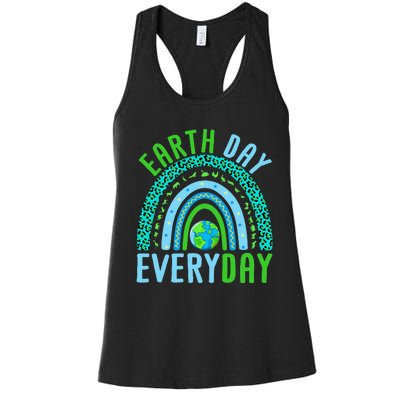 Every Day Planet Earth Rainbow Environment Earth Day Women's Racerback Tank