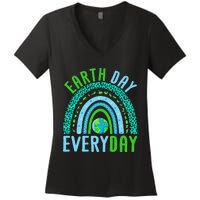 Every Day Planet Earth Rainbow Environment Earth Day Women's V-Neck T-Shirt