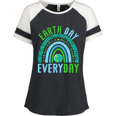 Every Day Planet Earth Rainbow Environment Earth Day Enza Ladies Jersey Colorblock Tee