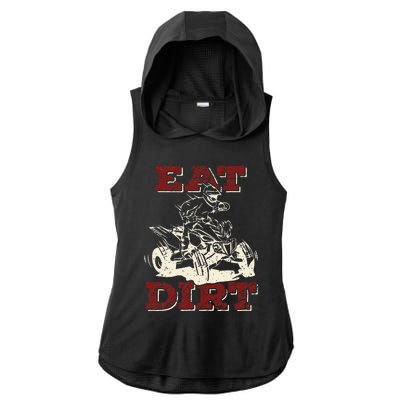 Eat Dirt Quad Biker Gift ATV Four Wheeler Quad Bike Lover Ladies PosiCharge Tri-Blend Wicking Draft Hoodie Tank