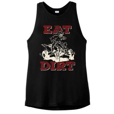 Eat Dirt Quad Biker Gift ATV Four Wheeler Quad Bike Lover Ladies PosiCharge Tri-Blend Wicking Tank