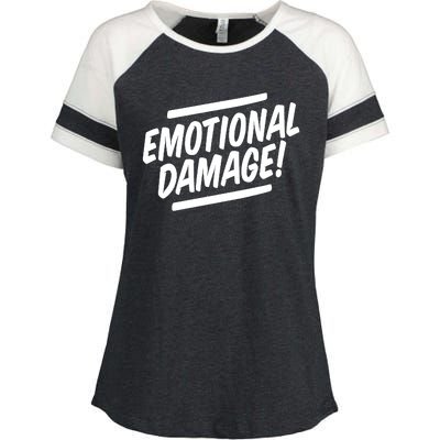 Emotional Damage Quote Enza Ladies Jersey Colorblock Tee