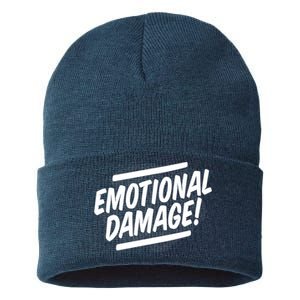 Emotional Damage Quote Sustainable Knit Beanie