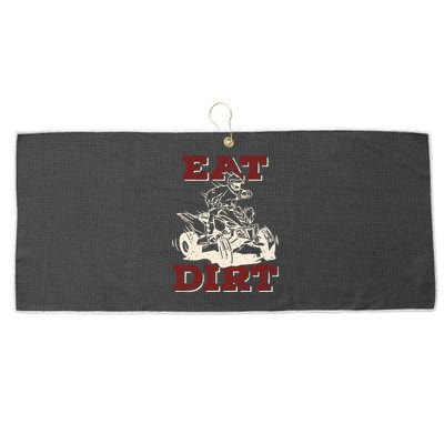 Eat Dirt Quad Biker Gift Atv Four Wheeler Quad Bike Lover Gift Large Microfiber Waffle Golf Towel