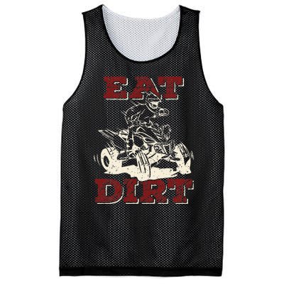 Eat Dirt Quad Biker Gift ATV Four Wheeler Quad Bike Lover Mesh Reversible Basketball Jersey Tank