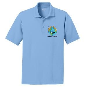 Earth Day Retrograde Humor Karma's A Bitch Meaningful Gift PosiCharge RacerMesh Polo