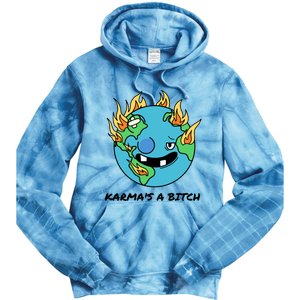 Earth Day Retrograde Humor Karma's A Bitch Meaningful Gift Tie Dye Hoodie