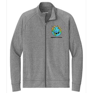 Earth Day Retrograde Humor Karma's A Bitch Meaningful Gift Stretch Full-Zip Cadet Jacket