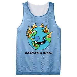 Earth Day Retrograde Humor Karma's A Bitch Meaningful Gift Mesh Reversible Basketball Jersey Tank