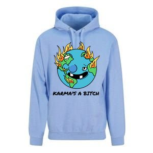 Earth Day Retrograde Humor Karma's A Bitch Meaningful Gift Unisex Surf Hoodie