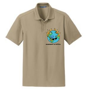 Earth Day Retrograde Humor Karma's A Bitch Meaningful Gift Dry Zone Grid Polo