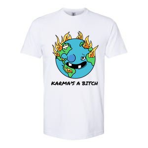 Earth Day Retrograde Humor Karma's A Bitch Meaningful Gift Softstyle CVC T-Shirt