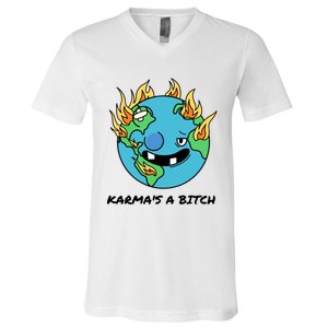 Earth Day Retrograde Humor Karma's A Bitch Meaningful Gift V-Neck T-Shirt