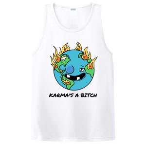 Earth Day Retrograde Humor Karma's A Bitch Meaningful Gift PosiCharge Competitor Tank