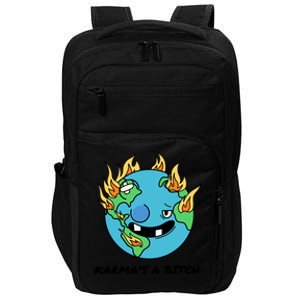 Earth Day Retrograde Humor Karma's A Bitch Meaningful Gift Impact Tech Backpack