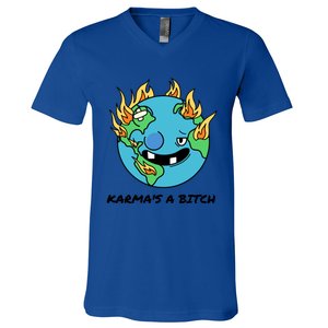 Earth Day Retrograde Humor Karma's A Bitch Meaningful Gift V-Neck T-Shirt