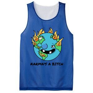 Earth Day Retrograde Humor Karma's A Bitch Meaningful Gift Mesh Reversible Basketball Jersey Tank