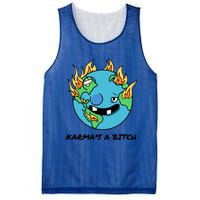 Earth Day Retrograde Humor Karma's A Bitch Meaningful Gift Mesh Reversible Basketball Jersey Tank