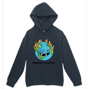 Earth Day Retrograde Humor Karma's A Bitch Meaningful Gift Urban Pullover Hoodie