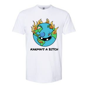 Earth Day Retrograde Humor Karma's A Bitch Meaningful Gift Softstyle CVC T-Shirt