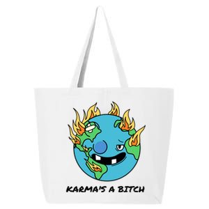 Earth Day Retrograde Humor Karma's A Bitch Meaningful Gift 25L Jumbo Tote