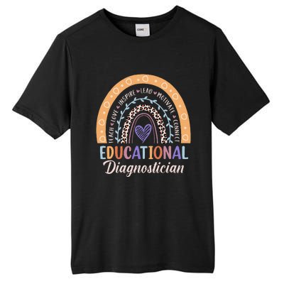 Educational Diagnostician Rainbow Leopard Heart Appreciation Tall Fusion ChromaSoft Performance T-Shirt