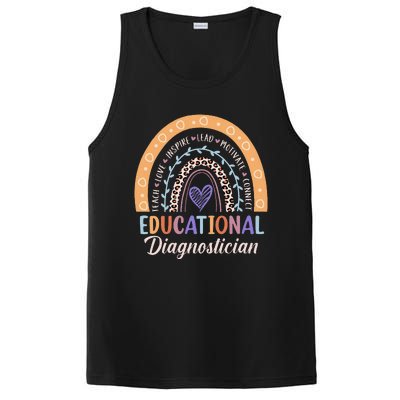 Educational Diagnostician Rainbow Leopard Heart Appreciation PosiCharge Competitor Tank