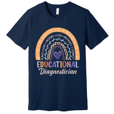 Educational Diagnostician Rainbow Leopard Heart Appreciation Premium T-Shirt