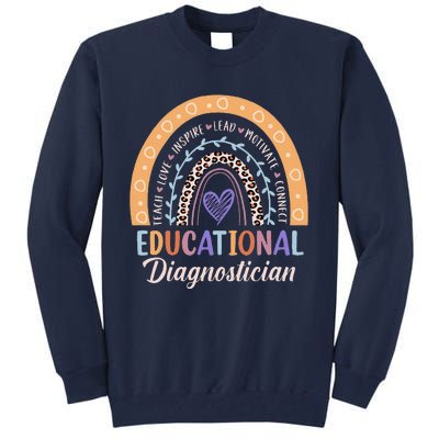 Educational Diagnostician Rainbow Leopard Heart Appreciation Tall Sweatshirt