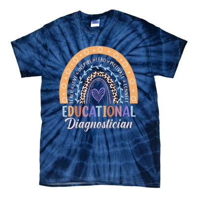 Educational Diagnostician Rainbow Leopard Heart Appreciation Tie-Dye T-Shirt